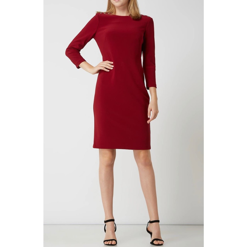 Lauren Ralph Lauren Womens Size 2 3/4 Sleeve Red Career‎ Dess NEW